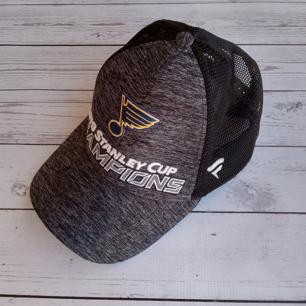 St Louis Blues NHL 2019 Stanley Cup Champions Hockey Trucker Hat Authentic STL